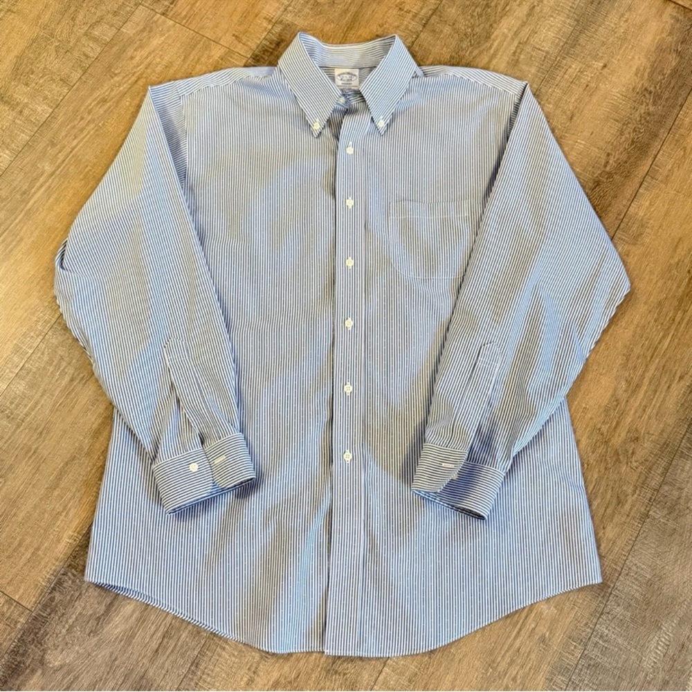 Brooks Brothers Regent Blue & White Striped Button Down Shirt
